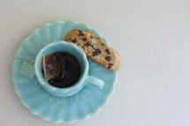 tea cup and biscotti 