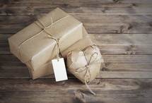 gift wrapped in brown paper 