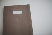 A brown notebook