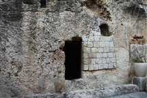 The empty tomb believed to be the actual site of the resurrection in Jerusalem, given by Joseph of Arimathea.