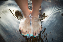 feet in a puddle 