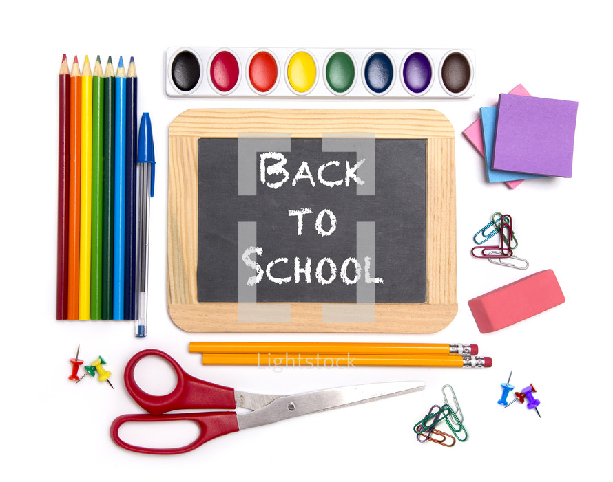 Back to School Background on a White Background