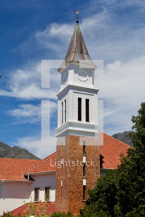 weather vane on a church steeple 
