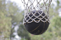 basket ball in a net 
