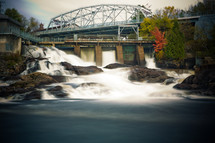 Autumn colors border the waterfalls in Bracebridge, ON.  This is a 20 second time-lapse.