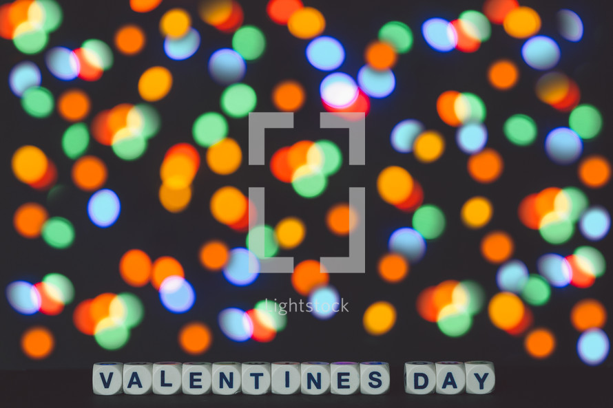 Valentines day and bokeh lights 