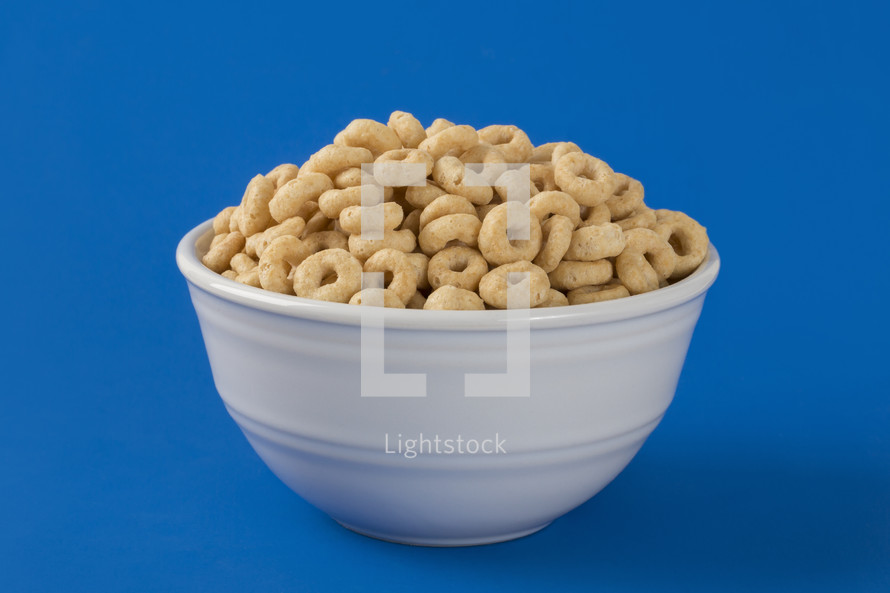 Honey Flavored Cereal in a White Bowl