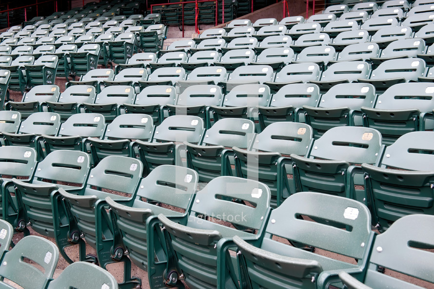 empty rows of stadium seats 