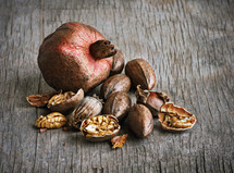 dried pomegranate and pecans
