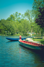 boats on a pond 