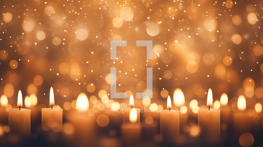 Bokeh and candles. Candlelight service background. 