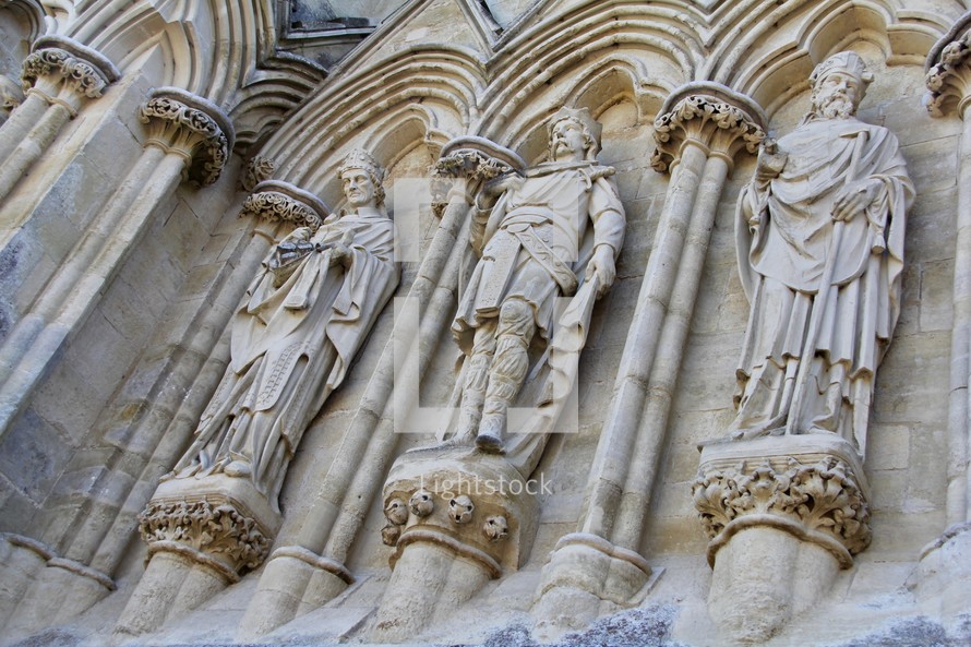 stone sculptures on a cathedral 
