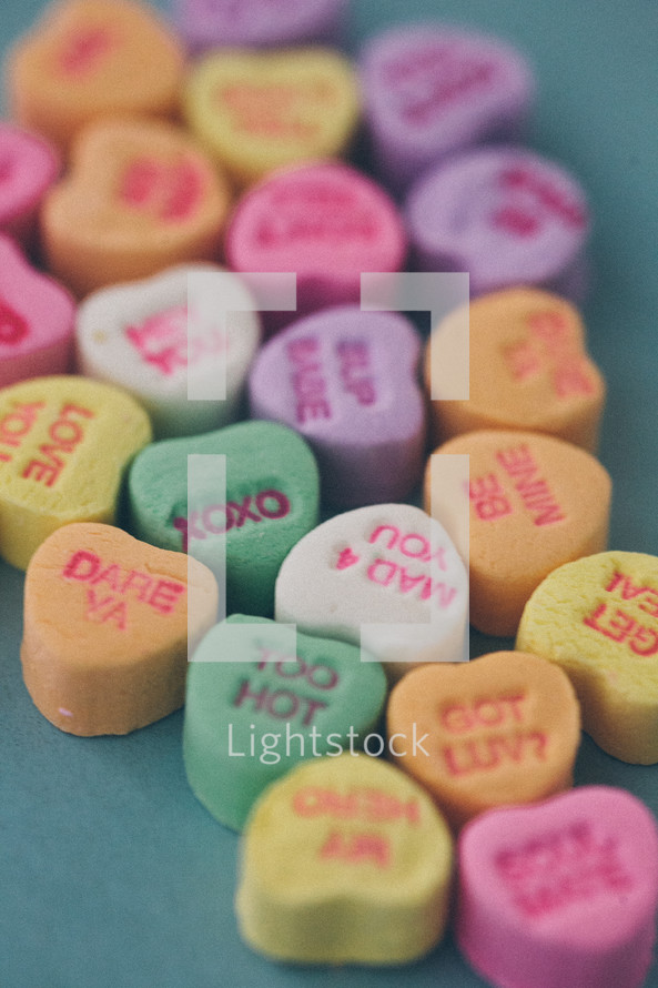 candy conversation hearts for Valentine's day 
