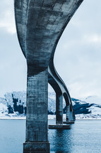 under a bridge in winter 