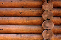 logs in a log cabin