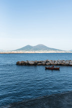 Sea of Naples with Vesuvius in the background