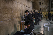 prayers at the wall in Jerusalem 