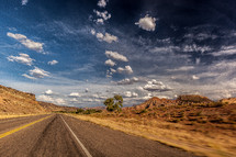 road through red rock canyons 
