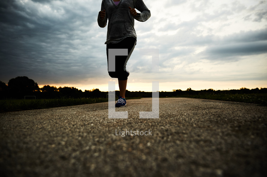 a woman jogging 