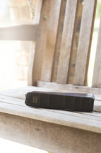Bible on a bench 