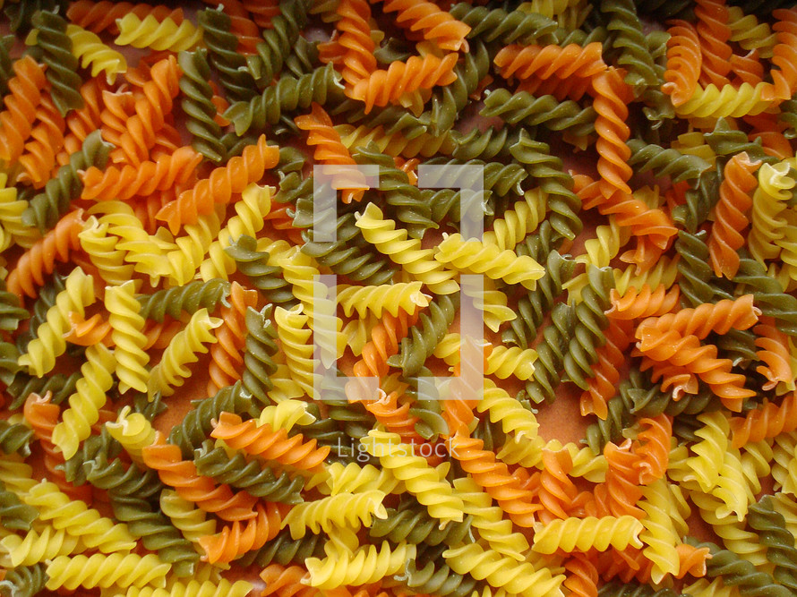 colorful dried noodles, 
