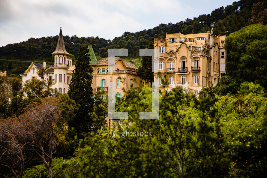 homes on a hillside in Spain 