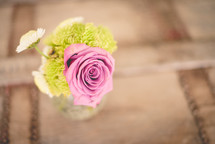 pink rose in a vase 