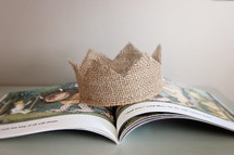 burlap crown on children's book Where the Wild Things Are 