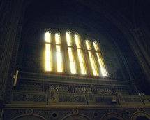 sunlight through windows in a cathedral
