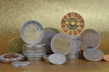 coins and clocks