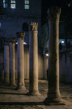 columns at night 