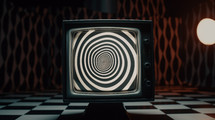 Hypnotic screen on a vintage television. 
