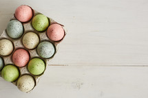 speckled pastel Easter eggs 