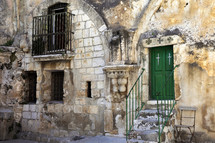 green doors to Church of the Holy Sepulcher