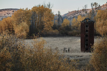 old silo and fall foliage 