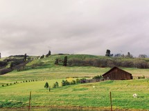 old barn on farmland 