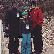 family at the ski slopes 