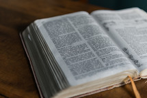 open Bible on a table 