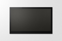blank tv display screen on white