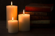 candles and books 