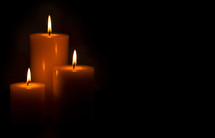 candles in darkness  