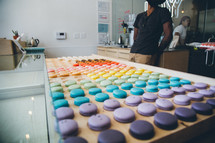 colorful cookies in a bakery 