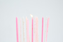 flames on a birthday candle 