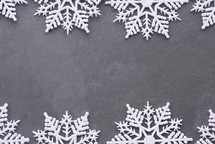 snowflake border on gray 