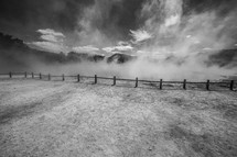 fence line and fog 