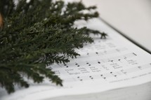 greenery on a hymnal 
