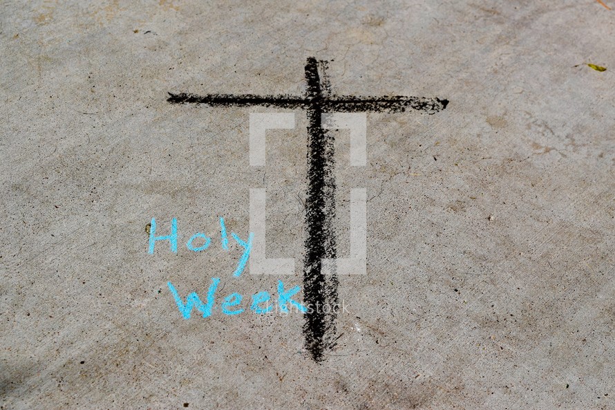 Holy Week sign with cross