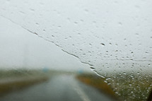 wet car window 