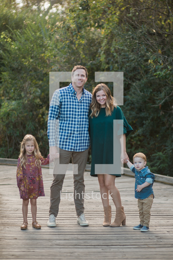 family portrait outdoors in fall 