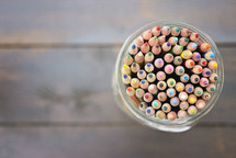 jar of colored pencils 